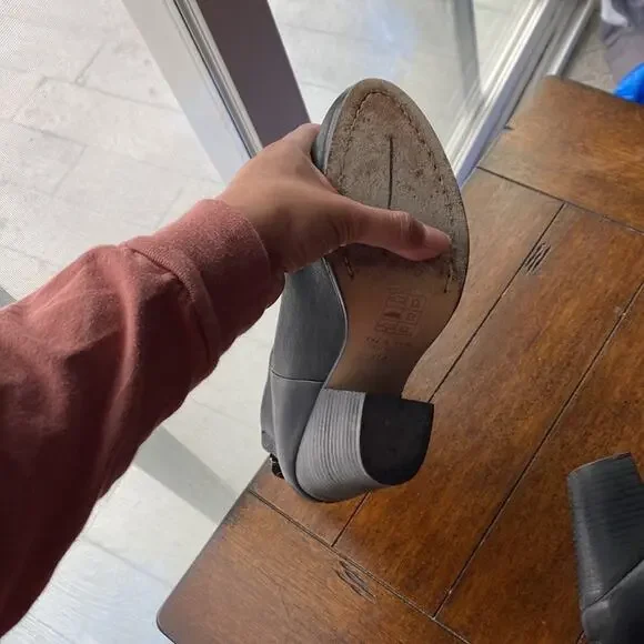 rag & bone Classic Newbury Ankle Boots Black leather stacked heel size 7 - Picture 9 of 12